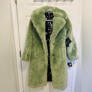 Lime Faux Fur Coat